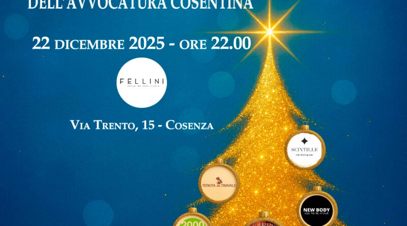 Festa di Natale dell’Avvocatura Cosentina – Fellini 22 dicembre 2025 ore 22.00