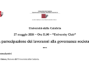 Università della Calabria 27 maggio 2026 – Ore 11.00 – “University Club”