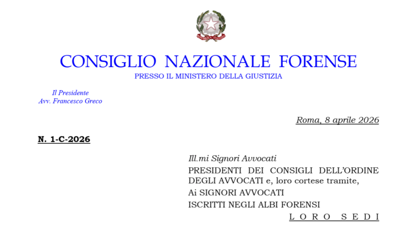 CIRCOLARE IN MERITO ALLA ENTRATA IN VIGORE DELLA MODIFICA DELL’ART. 25 BIS DEL CODICE DEONTOLOGICO FORENSE IN MATERIA DI EQUO COMPENSO