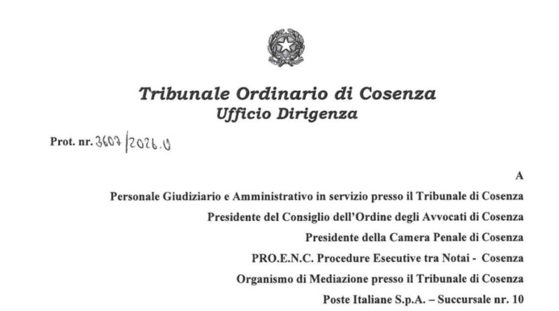 Interruzione corrente elettrica Tribunale di Cosenza Interruzione corrente elettrica Tribunale di Cosenza