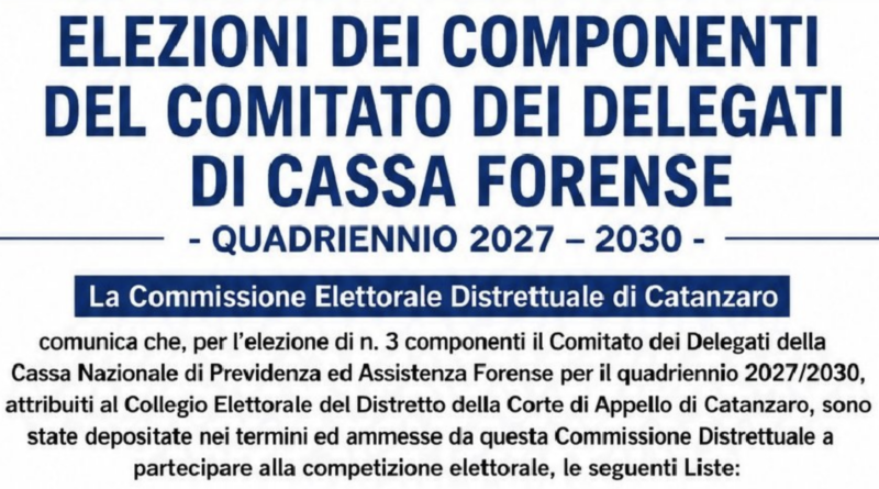 ELEZIONI CASSA FORENSE 2027/2030 ELEZIONI CASSA FORENSE 2027/2030